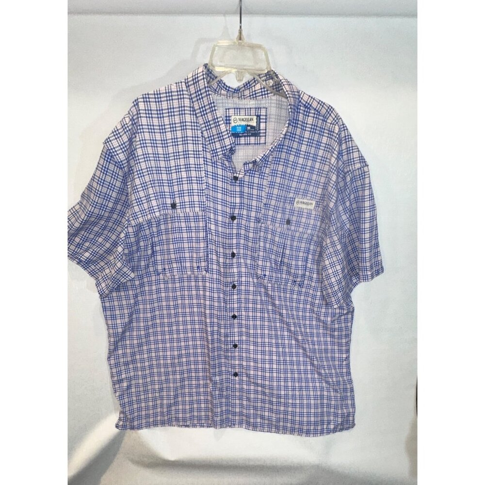 Magellan Outdoors Fishing Shirt Mens Short Sleeve 3x Relaxed Fit Moisture Wickin